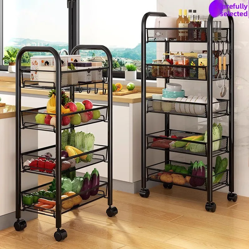 Wholesale Kitchen Multifunction Rolling Layered Storage Rack Mobile Cart Bathroom No Drill Rolling Storage Cart Kitchen