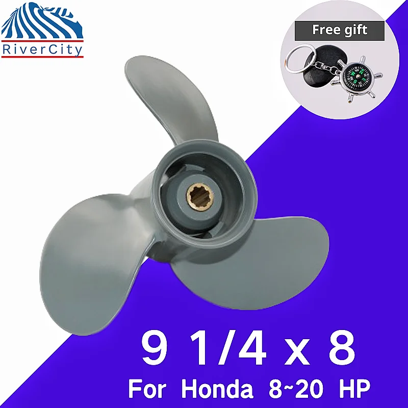 

Boat Propeller 9 1/4x8 For Honda 8HP 9.9HP 15HP 20HP Outboard Screw Boat Motor Aluminum Alloy Propeller 3 Blade 8 Spline