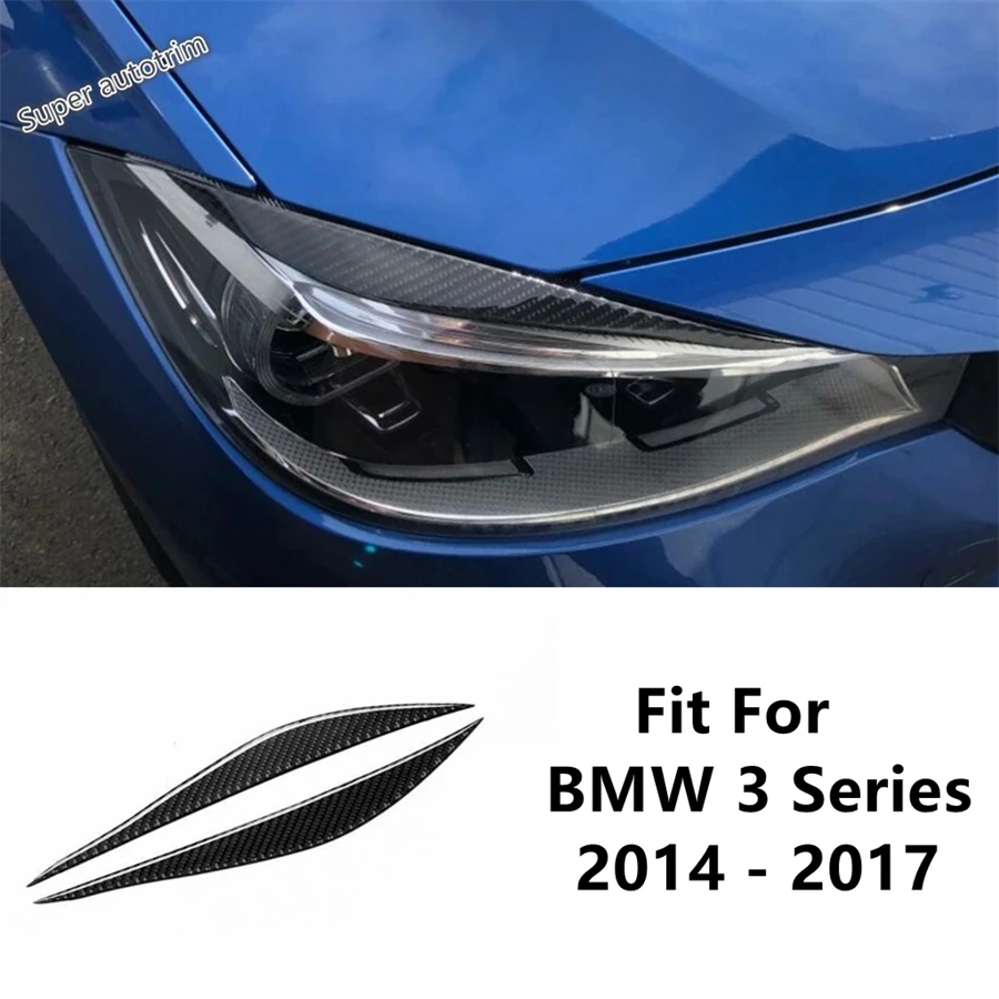 

Car Front Head Light Lamp Eyelid Eyebrow Strip Decorative Cover Trim For BMW 3 Series 2014 2015 2016 2017 Plastic Accessories