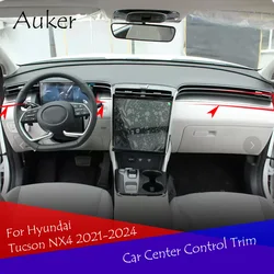 Car Dashboard Center Control Edge Trim Cover Interior Garnish Sticker Strips For Hyundai Tucson NX4 2021 2022 Accessories