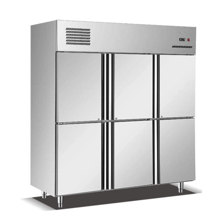 Stainless Steel Commercial Refrigerators | 6-Door Refrigeration Units | Temperature Range 2-8 ° C