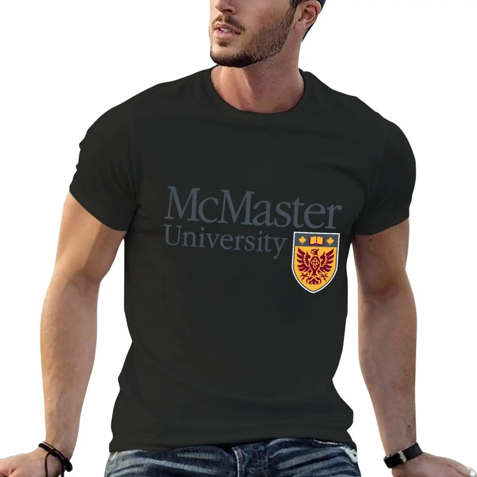 McMaster University T-Shirt cute tops plain cotton graphic tees custom shirt Men's t-shirt