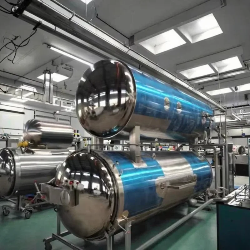 Autoclave Industriel à Vapeur, Stérilisateur Électrique Automatique, Conception à Pulvérisation d'Eau Chaude avec PLC et Pompe 1