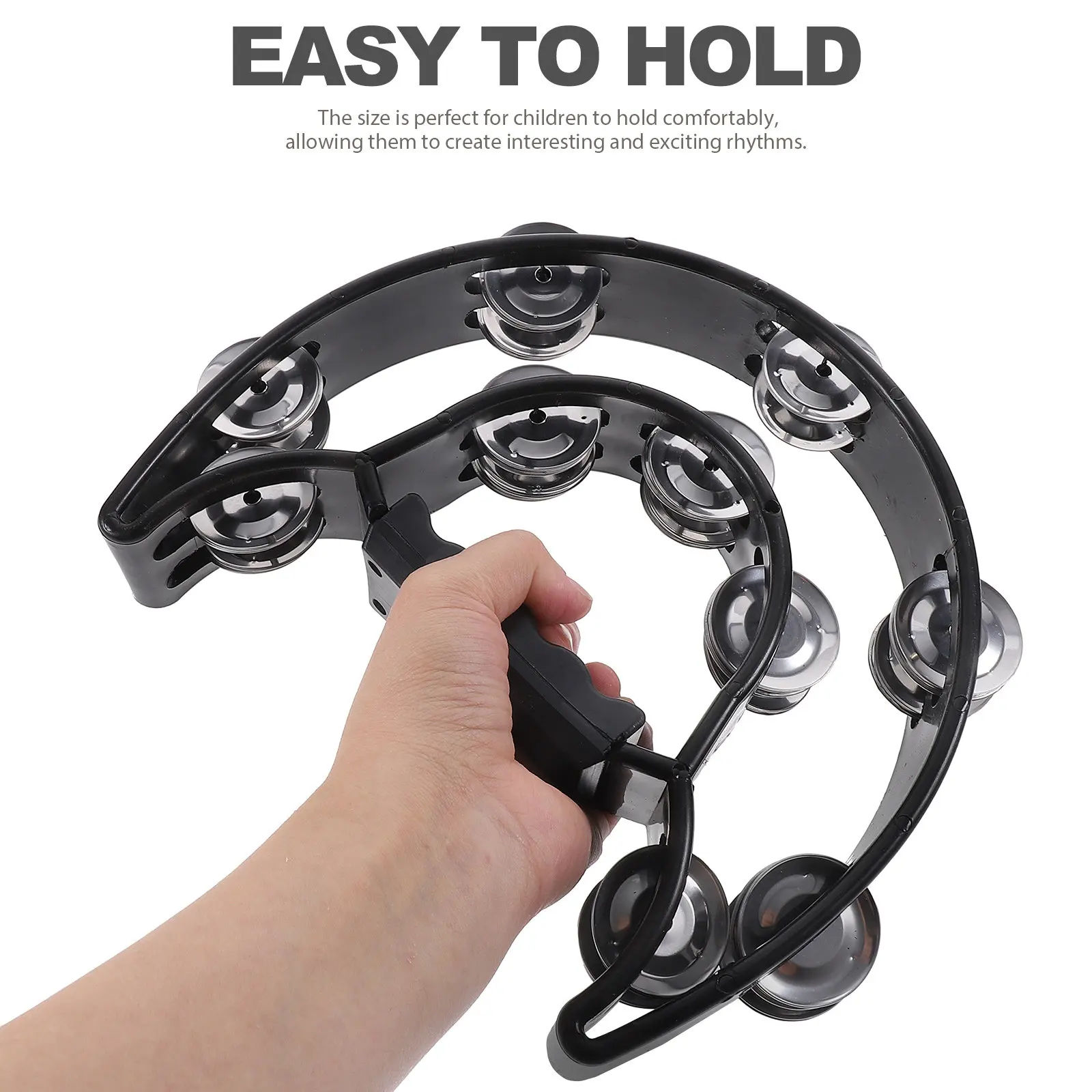 

Набор из 6 ручных танбурин с двойными рядами металлических колокольчиков, ударный музыкальный инструмент для музыкального образования и игр