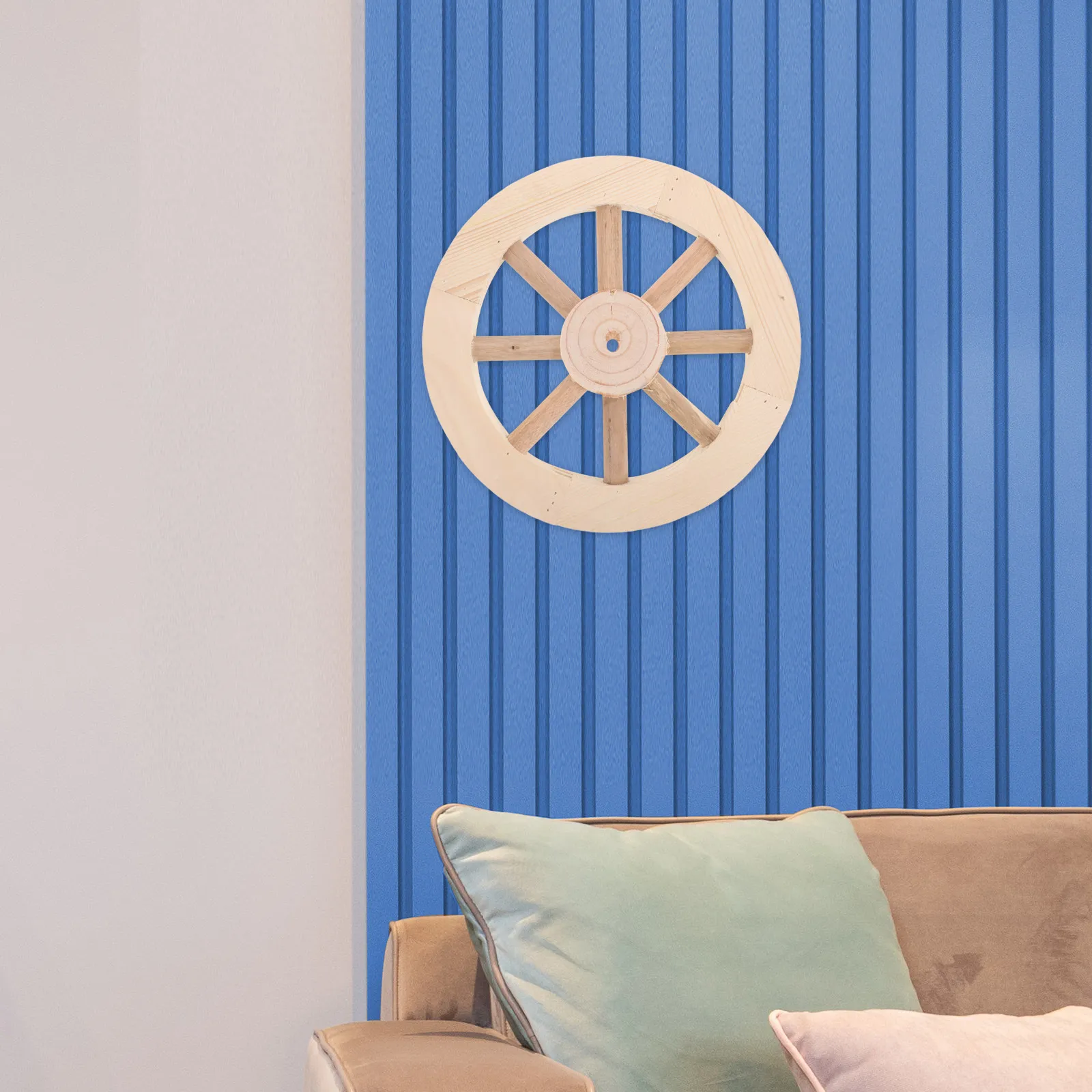 Retro Wooden Wheel Wall Decor Vintage Solid Wood Cartwheel For Living Room Bar Office Garden Rustic Wood Decor Aesthetic Wall