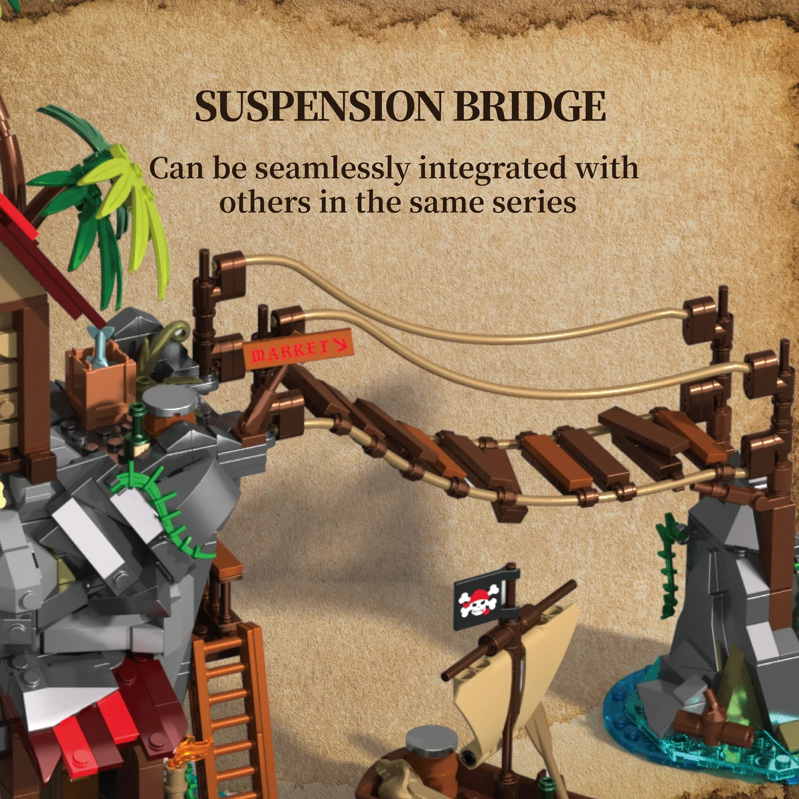 1044pcs Cliff House Building Blocks Street Scape Model Set Assembly MOC Bricks Ornaments Kid DIY Tabletop Decoration Toys