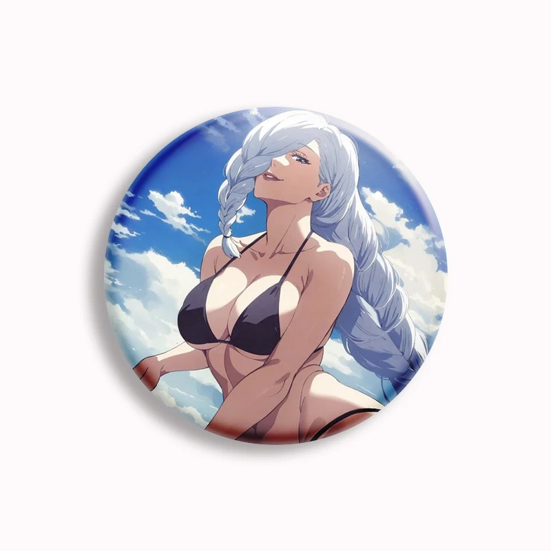 Pin de botón de chica mixta de Anime Sexy, colección de adultos, insignia de broche, accesorios de decoración de bolso, 58mm