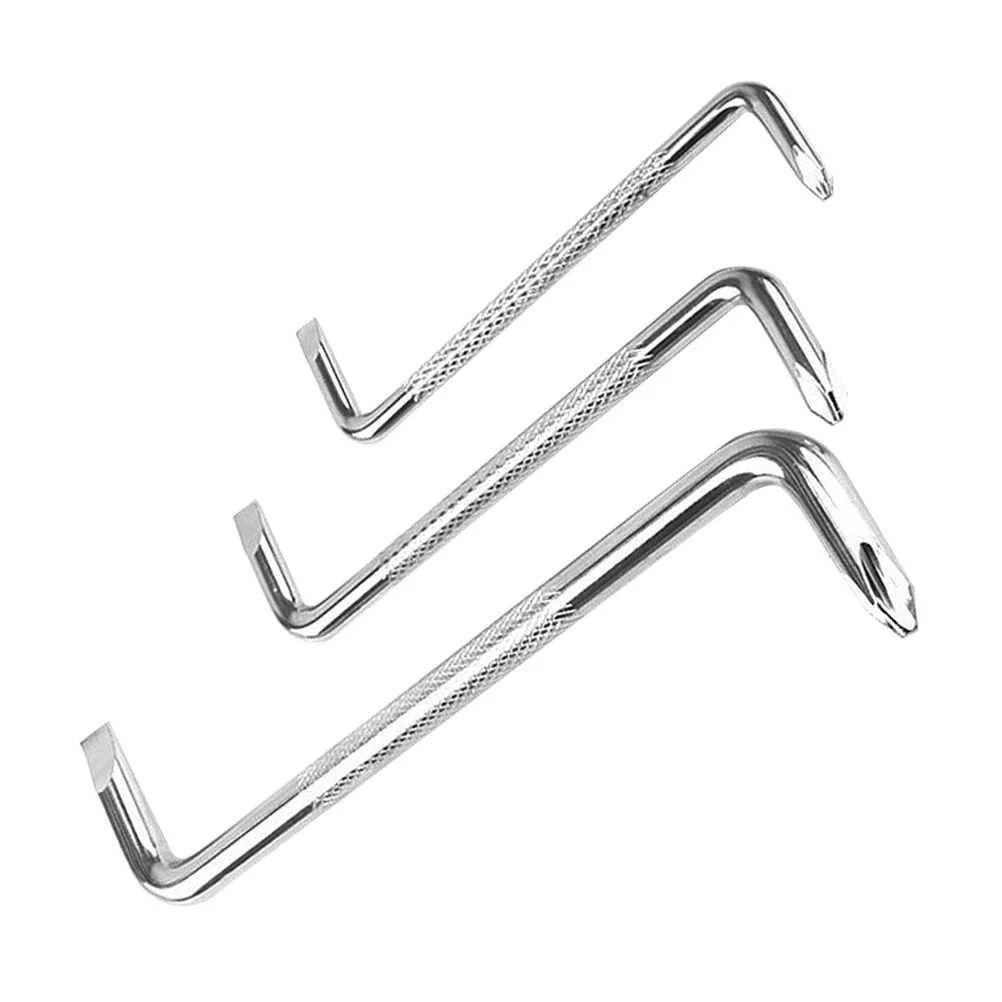 

3pcs Double Side Z Shape Screwdriver Set Carbon Steel Slot Mirror Polish Anti-Slip Handle For Tight Spaces Hand