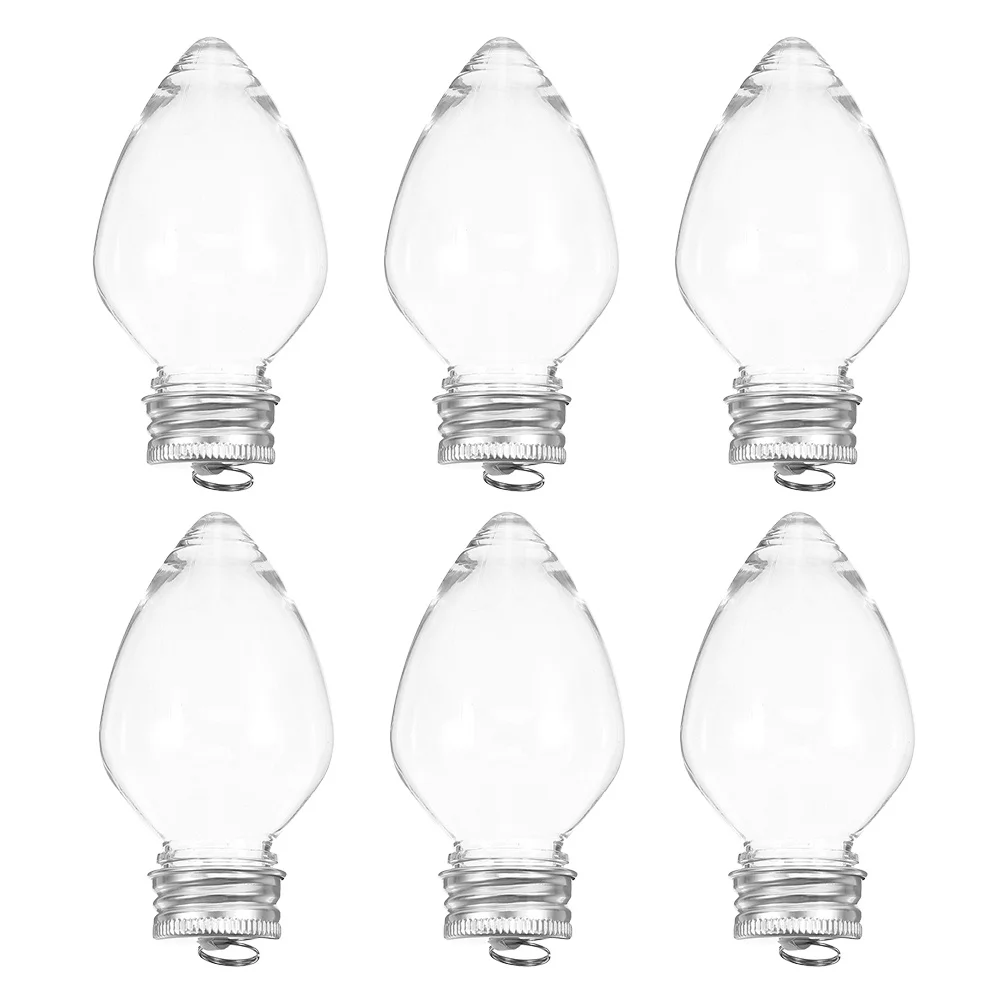 

6Pcs Clear Plastic Candy Bottle Ornaments Fillable Christmas Baubles Transparent Hanging Holiday Tree Decorations