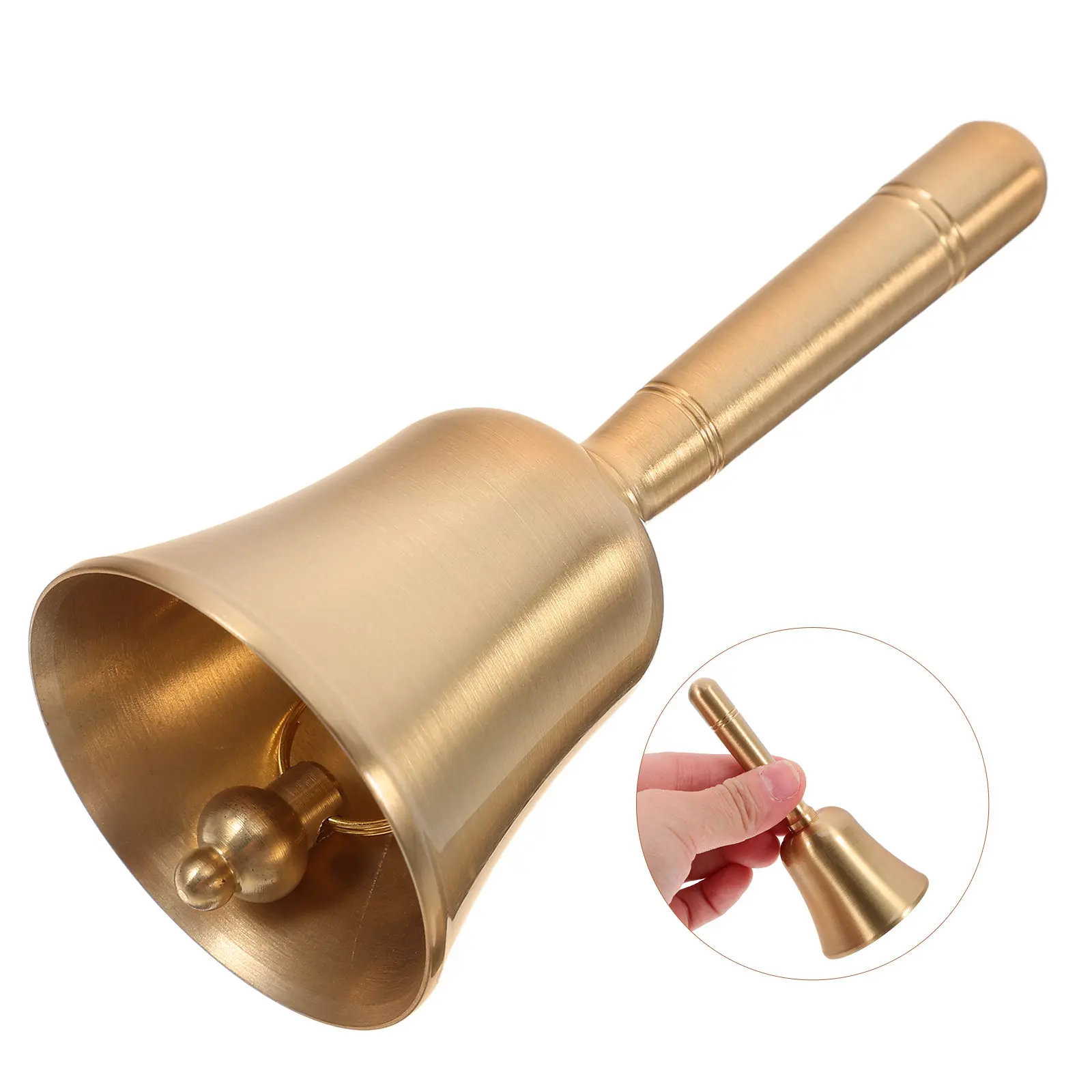

Christmas Handbell Brass Compact Size Loud Ringing Bell Polished Surface School Classroom Reception Desk Service Dinner Call