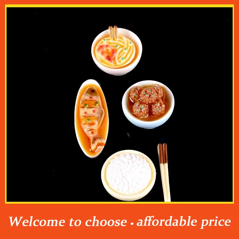 "1pc new resin Dollhouse Kitchen Decoration DIY Dolls House Dining Room Ornaments 1/12 Dollhouse Miniature Dishes Food Models