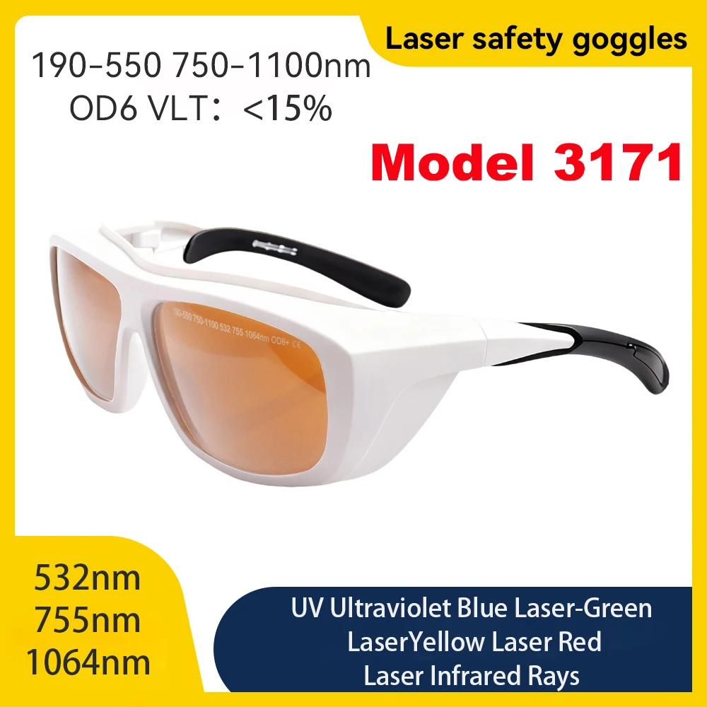 1064nm safety glasses fiber laser glasses laser welding glasses 190-550m 750-110nm OD6 laser glasses protection glasses laser