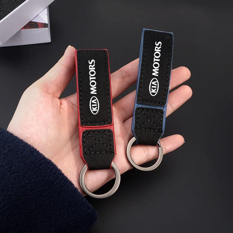 Chaveiro de couro de alta qualidade com argola para chaves para Kia Rio Picanto Sportage Niro Morning Ceed ProCeed Stonic KN Venga Cerato Forte