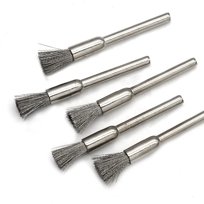 JIGONG 5Pcs Steel Wire Brushes dremel accessories polishing Brush dremel tools accessories for Mini  burr brushed wheel