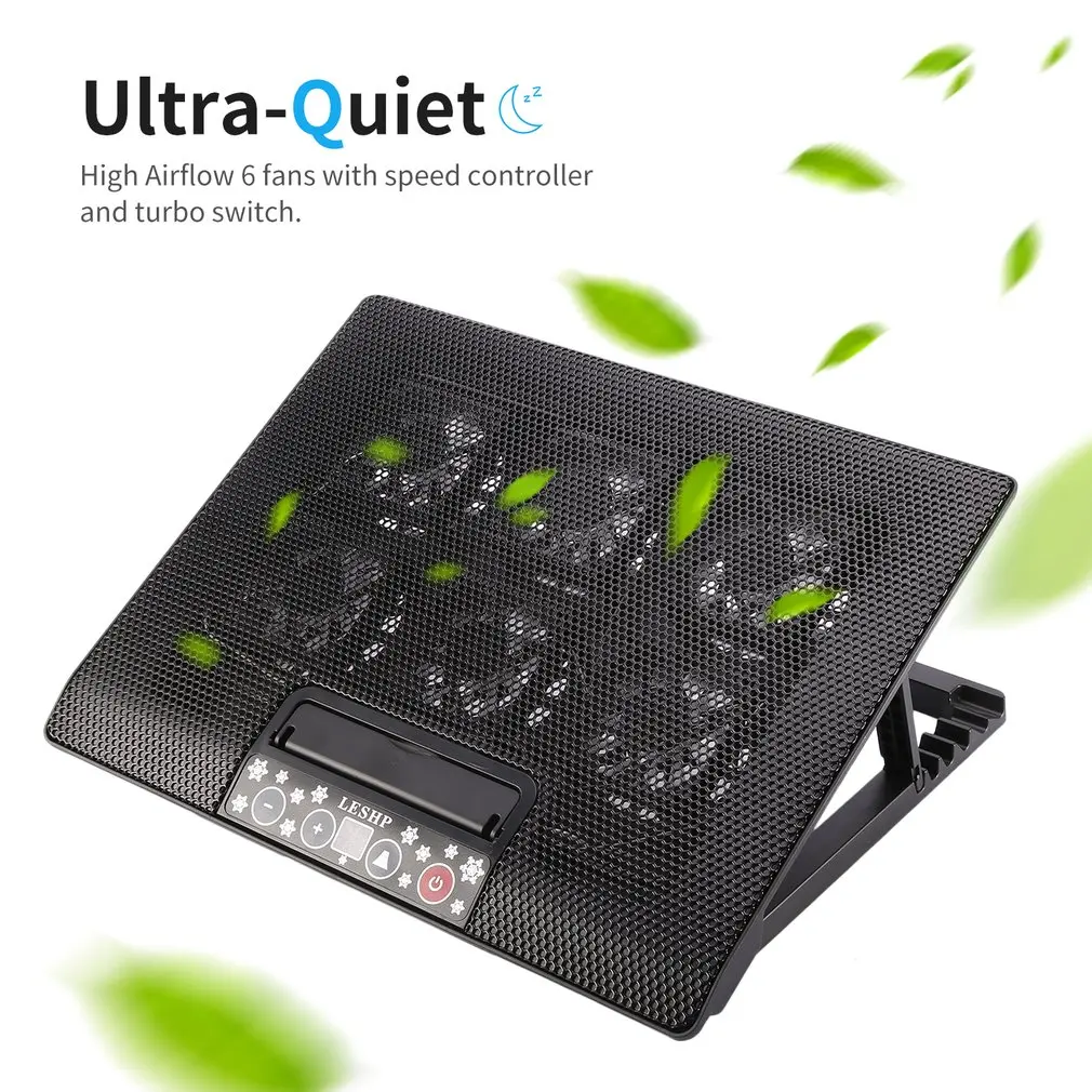 Lightweight 6 Big Fan USB Interface Cooler The LCD Panel Adjustable Speed Laptop Cooling Pads Notebook cooling Pad Radiator