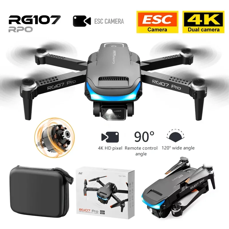 

2024 RG107 Pro Drone Three-sided Obstacle Avoidance 4K Professional Dual HD Camera FPV Aerial Photography Foldable Quadcopter