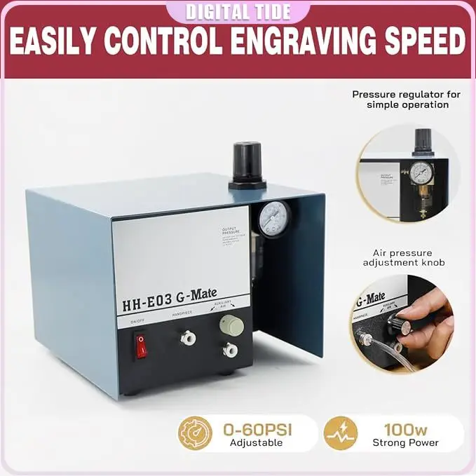 

High Quality Graver Helper Pneumatic engraving machine with Two Handpieces Jewelry Tools & Equipment 110V/220V