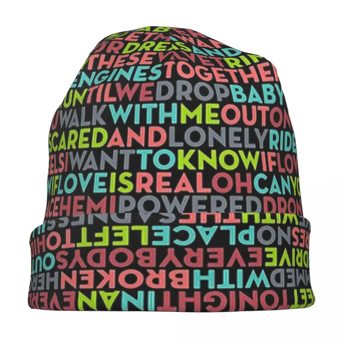 Born To Run - Bruce Springsteen (lyrics) Knitted hat for men and women Gift Unisex winter warm brimless urinal hat