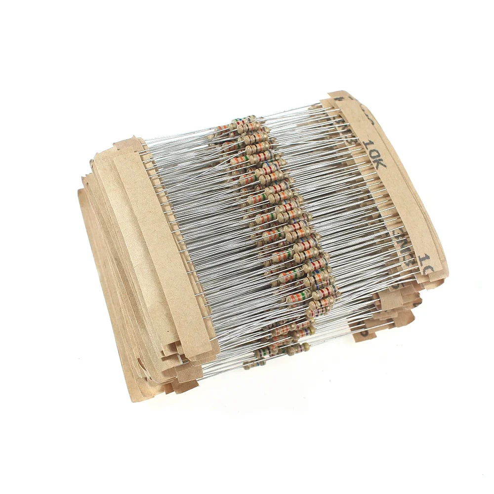 Kit surtido de resistencias de película de carbono, juego de resistencias de 1/4W, 56 valores, 560, 5%, anillo de Color, resistencia de 1 ohm ~ 10M