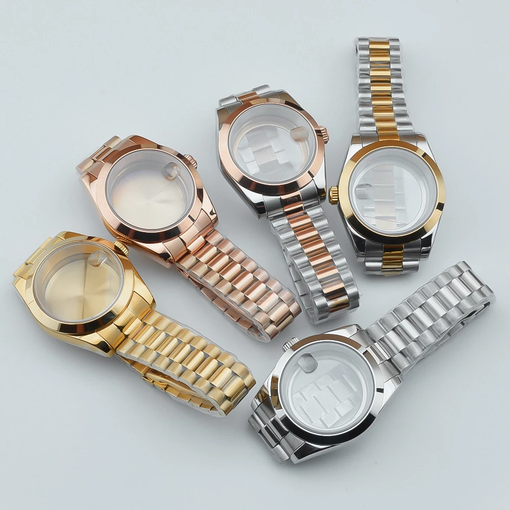 Neiton 36 mm 39 mm, geeignet für NH34, NH35, NH36, NH70 ETA2824 Randgehäuse mit Präsidentenarmband, Saphirglaskristall