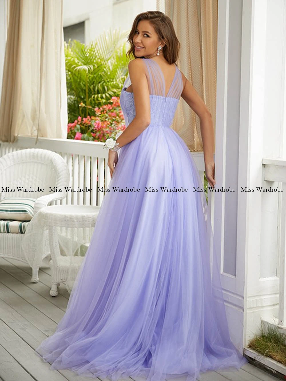 Moda lavanda rendas vestidos de noite querida tule a linha sem costas até o chão longo formal baile de formatura vestido de festa robes de soirée