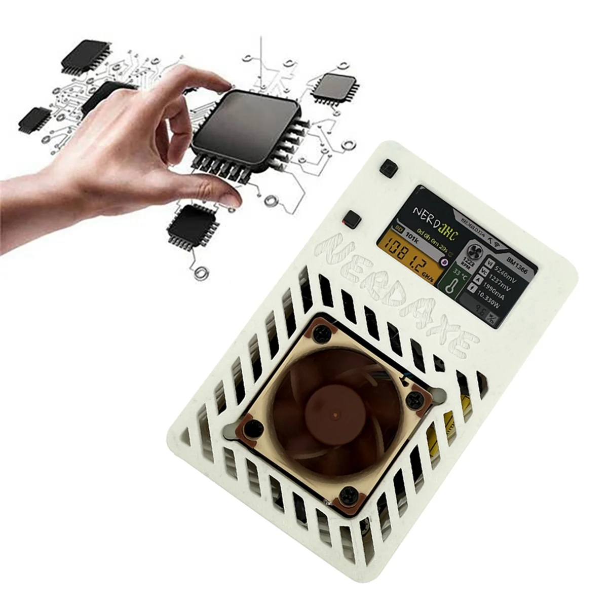 T48C_NerdAxe 광부 Nerdminer 솔로 복권 광부 무음 팬 미국 플러그