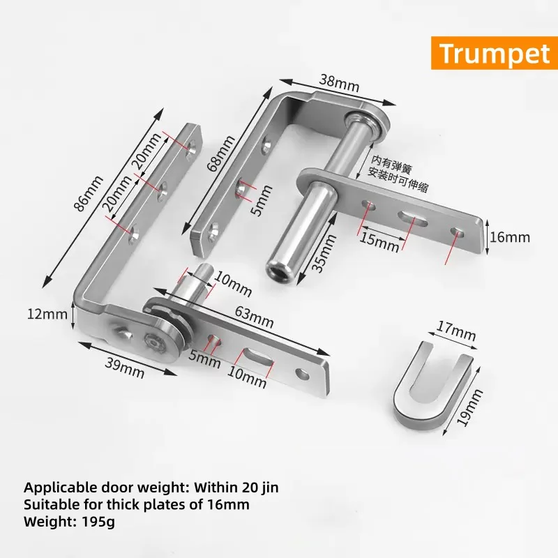 Home Heavy‑Duty 360° Rotating Pivot Door Hinge, 360 Stainless Steel Automatic Rebound Shaft Hinge for Wooden Door Hardware 4