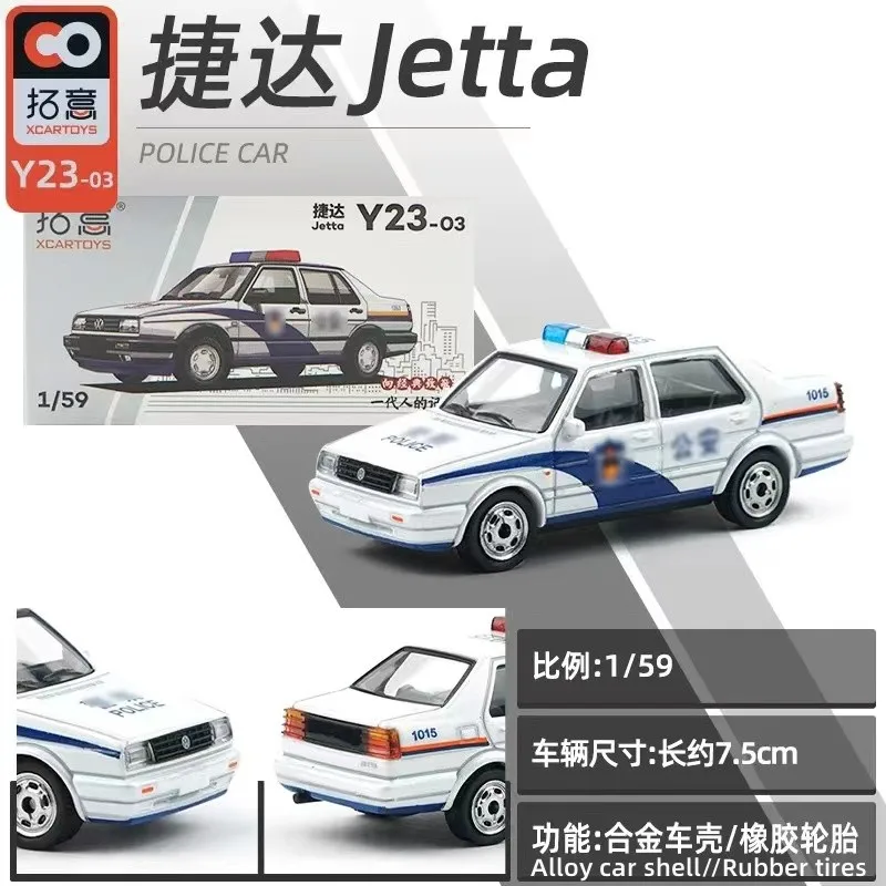 1/64 Model Toy Jetta Taxi Alloy Car Model Diecasts Simulation Police Vehicles Miniature Scene Decoration Collectibles Kids Gifts