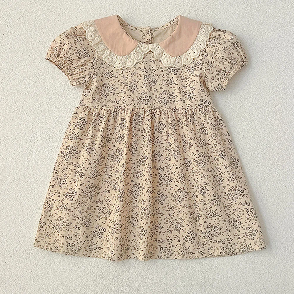 

summer dresses kids clothes girls Floral patterned girls' dress French pastoral style birthday dress flower girl dress