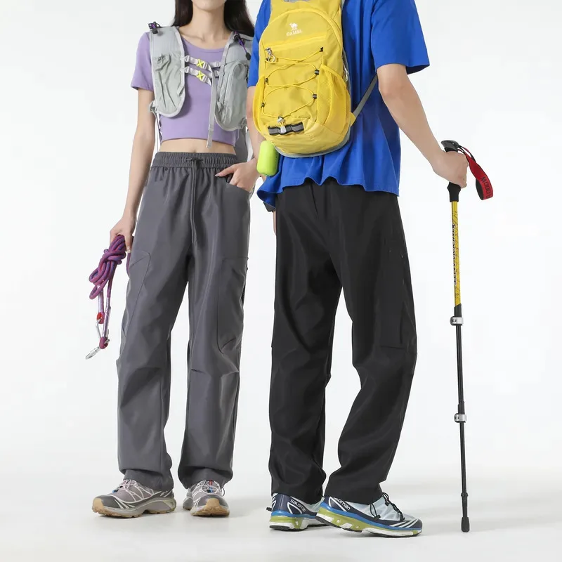 

New loose and casual men's drawstring style outdoor sports hiking and mountaineering trousers for autumn and winter