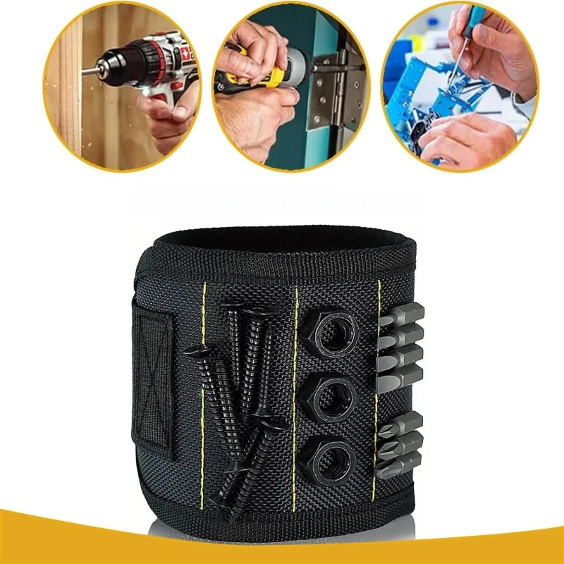 1/2 pcs Adjustable Magnetic Wristband, built-in 15 magnets. Ideal for holding screws, nails, drill bits and bolts