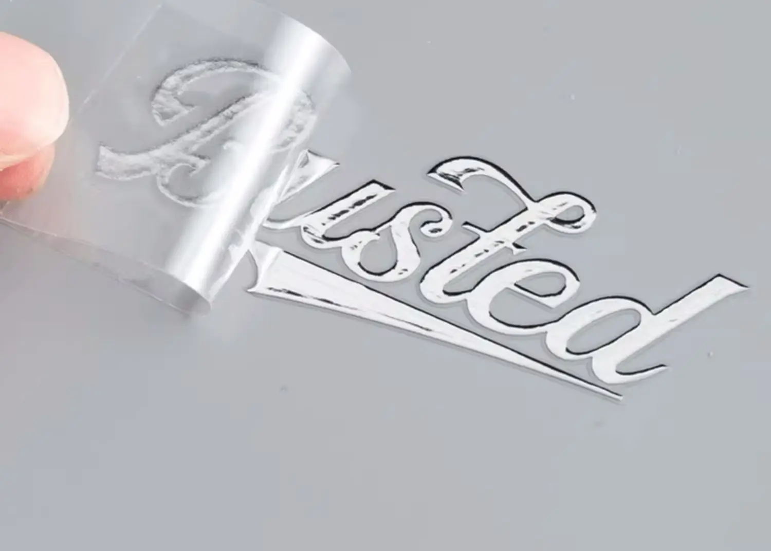 Metal 3D transfer sticker with name, custom logo, multiple colors, easy to tear Premium Gold and Silver DIY