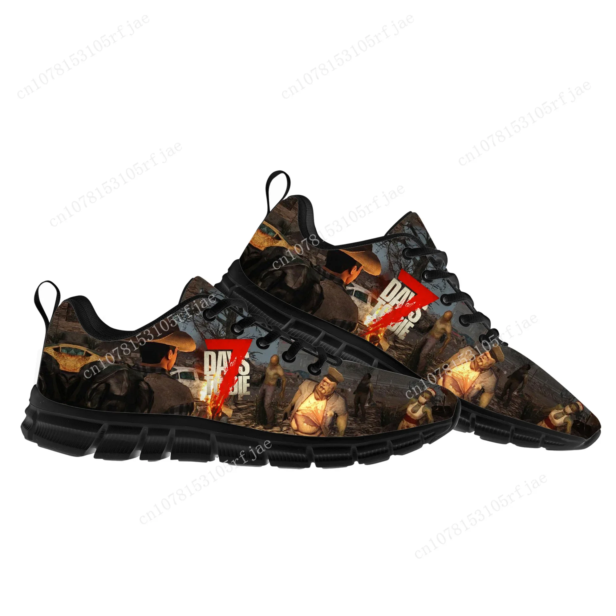 Anime Cartoon Game Sneakers para homens e mulheres, Alta qualidade, Custom Built Shoes, Calçados esportivos para adolescentes e crianças, 7 dias para morrer