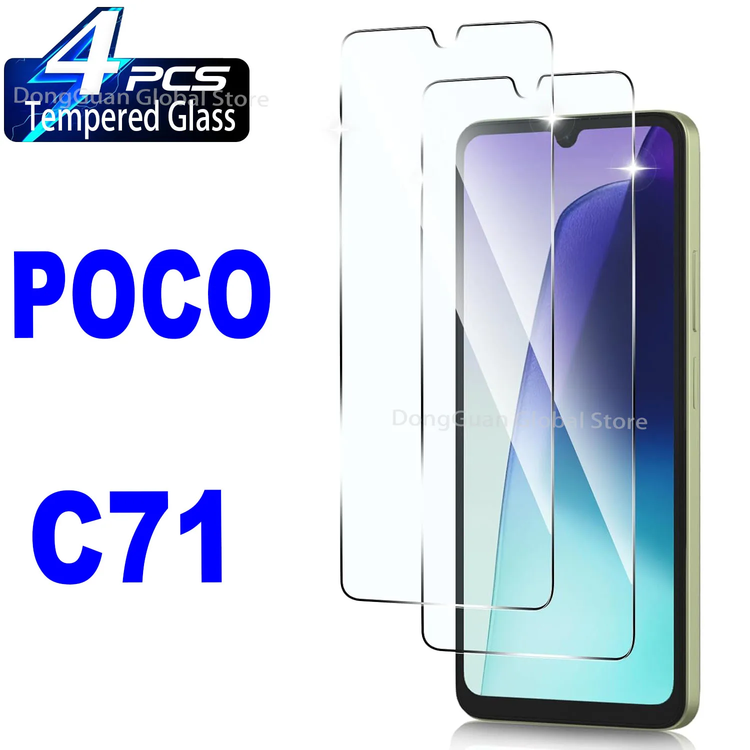 

1/4Pcs Tempered Glass For Xiaomi POCO C71 Screen Protector Glass Film