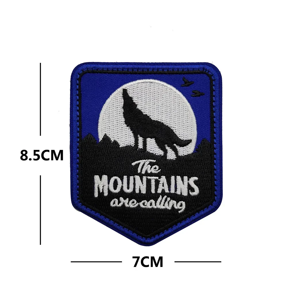 Holiday Camping Hook and Loop Patches for Clothing Compass The Mountains Fire Morale Badges on Backpack Hat Embroidered Patch