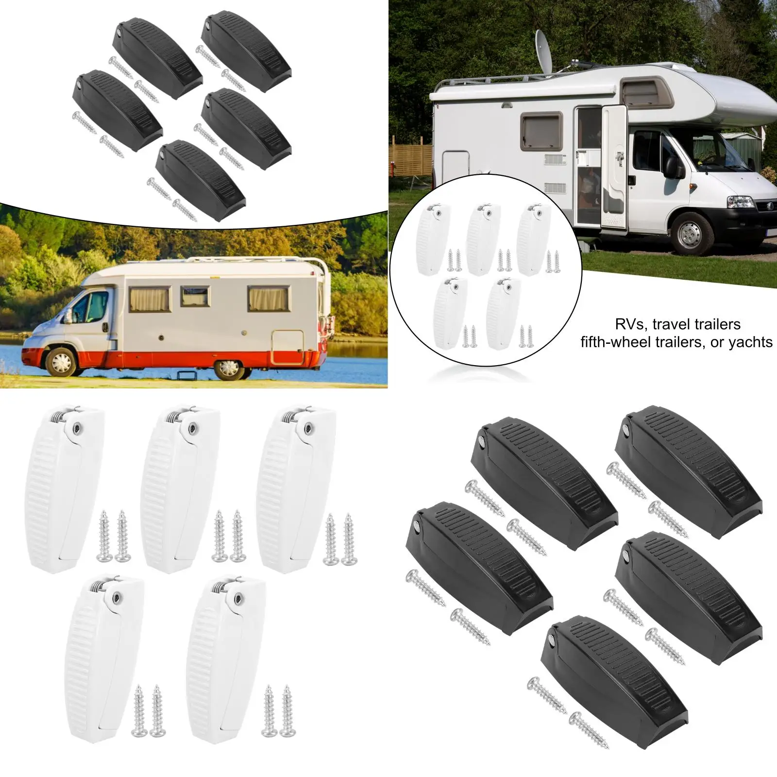 Plastic Baggage Door Catch Trailer Latch Clip Spring Holder Door Bracket for RV Camper Luggage Accessory Use