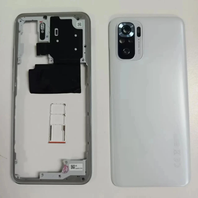 

Full Housing For Redmi Note 10S Back Battery Cover Rear Case Middle Frame Volume Button Camera Glass Sim Tray