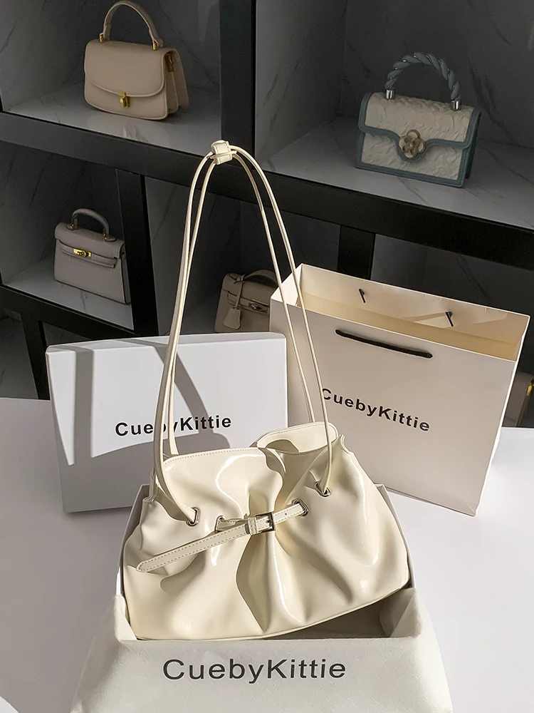 cueby-kittie-women's-large-capacity-pleated-shoulder-crossbody-bag-stylish-tote-handbag-for-casual-use-soft-leather-bag