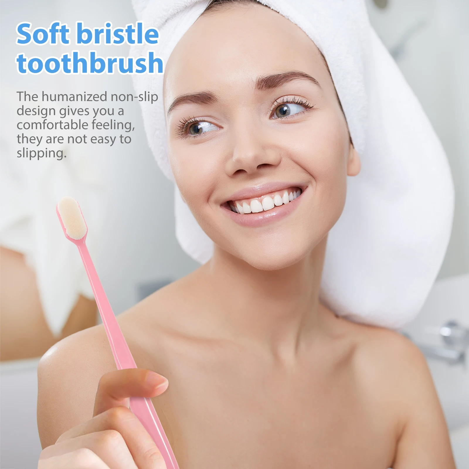 

4pcs Toothbrush Soft Bristles Fine Travel Portable Non Slip Lightweight Compact Oral Care Dental Hygiene Manual Brushes