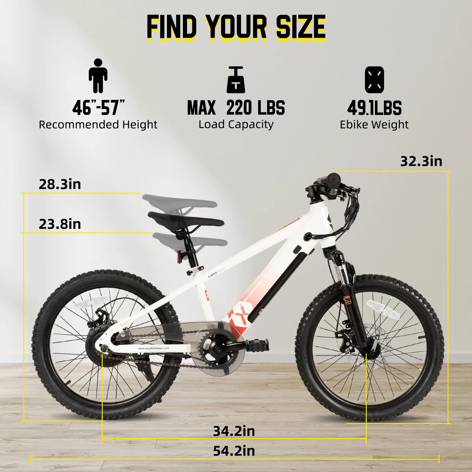 JOYSTAR elektrische fiets voor kinderen tieners vanaf 7 jaar met 250 W motor, 15 mijl 15 MPH elektrische mountainbike veilige mini-e-fietsen