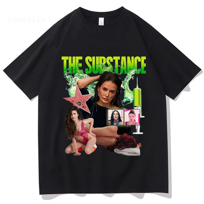 The Substance T-shirts Monstro Elisasue Merch Women Fashion Casual Pure Cotton Short Sleeve Hip Hop Tees Aesthetic Streetwear