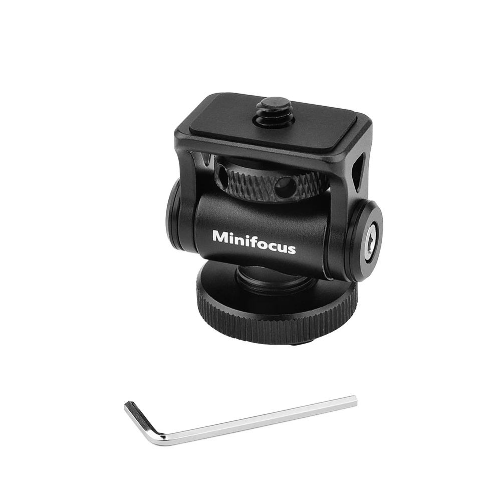 Minifocus Monitor Holder Cold Shoe Mount for Camera Field Monitors Microphone Hot Shoe 180 Degree Tilt Adjustable Mount Bracket images - 6