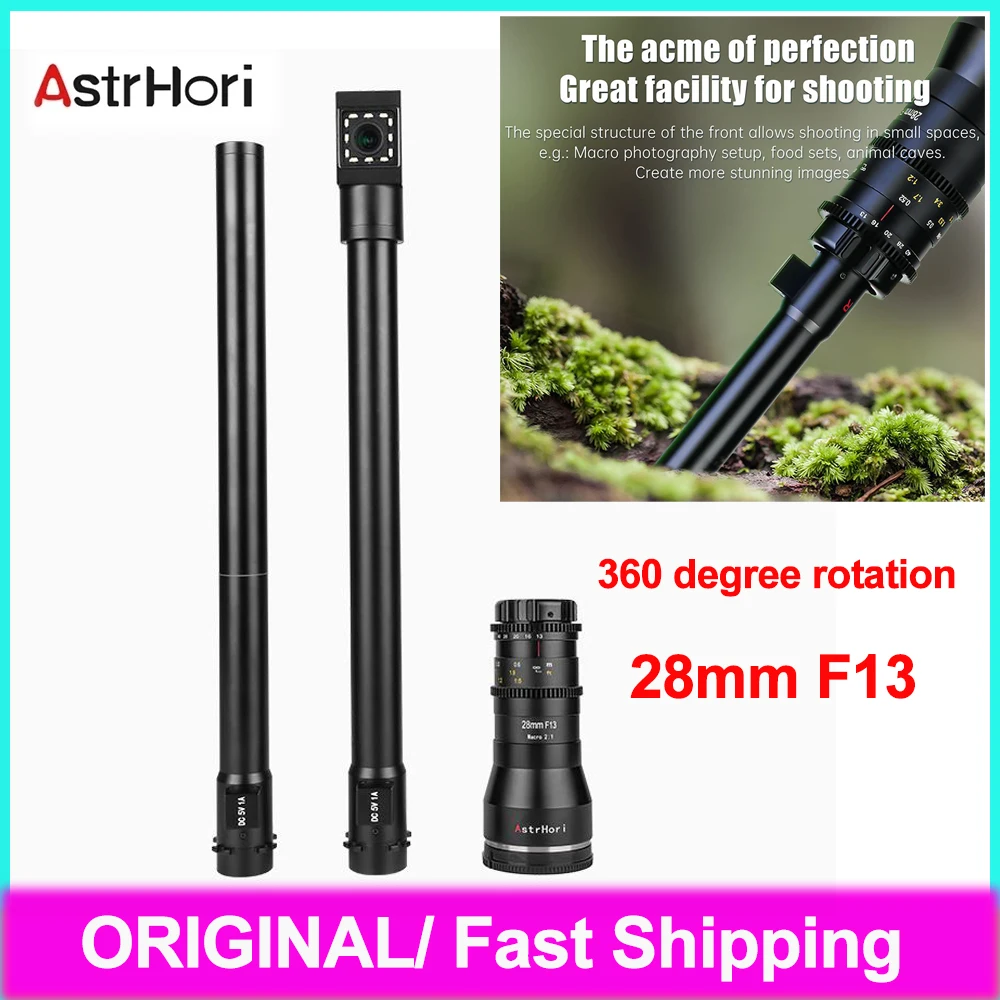 AstrHori 28mm F13 II Full Frame 2X Macro Probe Lens 360° Rotating Base for Sony E/ Canon EF /Canon RF /Nikon Z/ L mount Camera