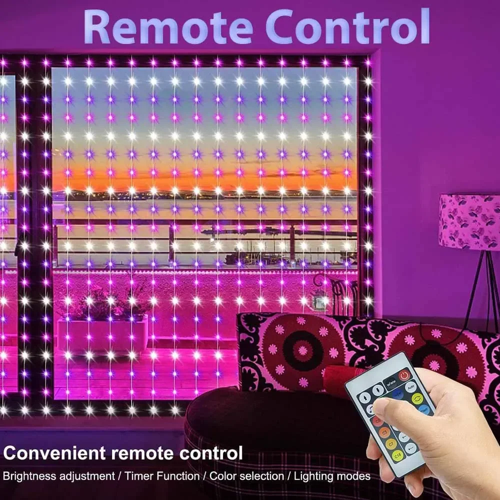 Smart LED Curtain Lights LED Fairy Lights App Control Music Sync DIY Pattern Waterproof for Indoor Outdoor Party Decor Lighting