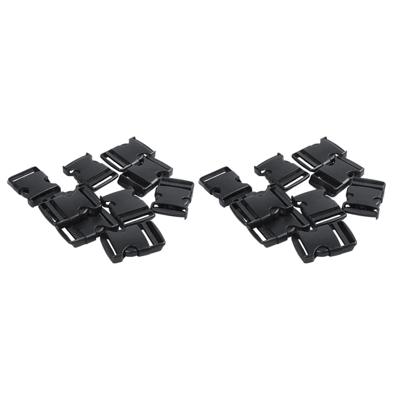 

20X Hard Plastic Strap Band Belt Side Release Buckle 3Cm Width Black