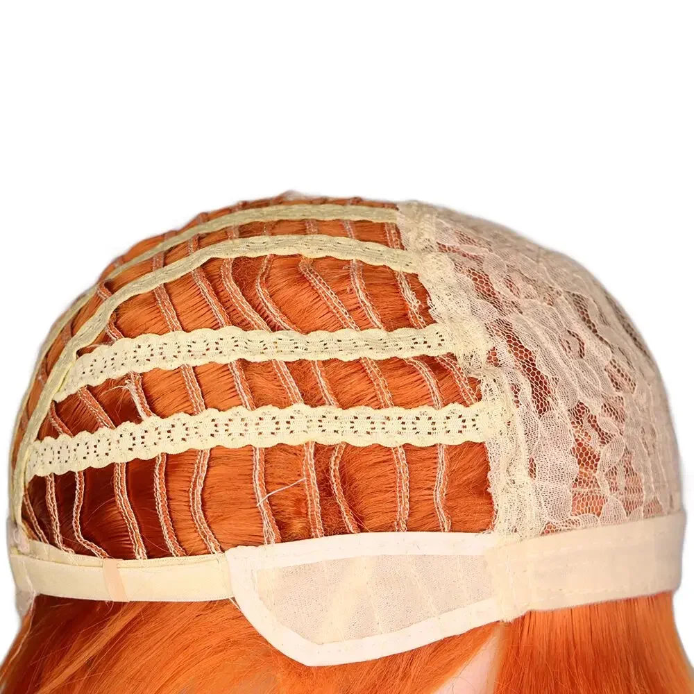 QQXCAIW Parrucca cosplay per capelli corti da uomo maschile Party arancione nero blu navy parrucche sintetiche per capelli in fibra ad alta temperatura