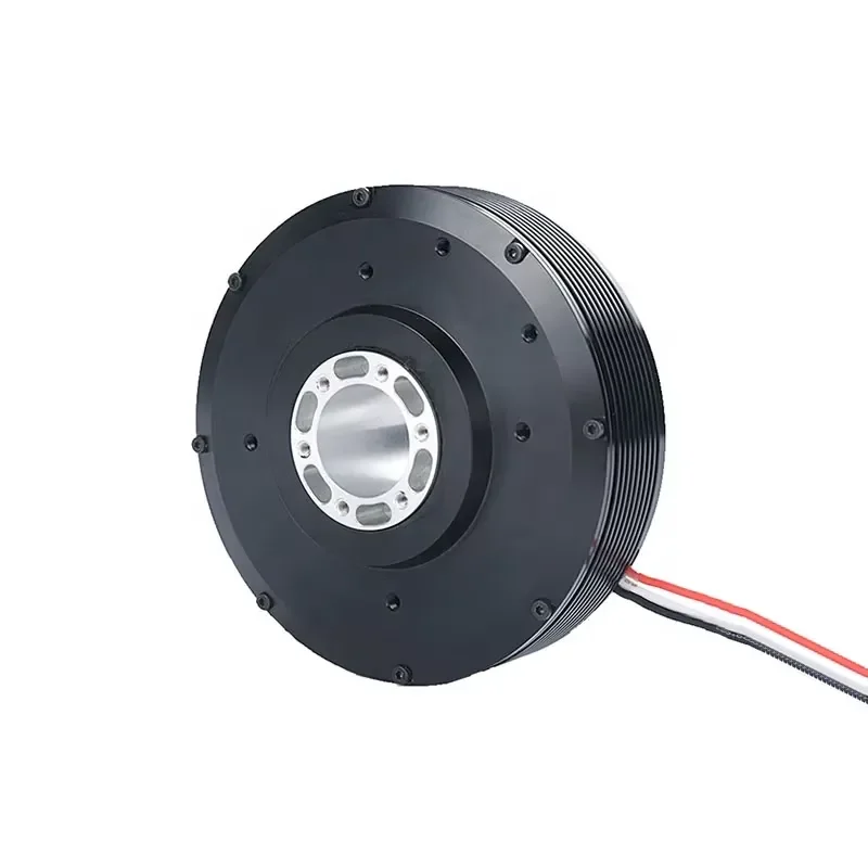 PM100 high torque large hollow shaft brushless DC direct drive servo motor with slip ring, used for robot arm joint hub motor