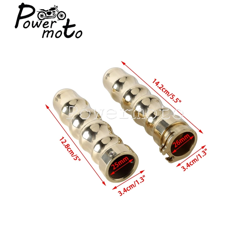 1Pair Motorcycle Bike Handlebar Hand Grip 25mm Handle Bar Brass For Harley Sportster XL 883 1200 Touring Dyna Softail Road King