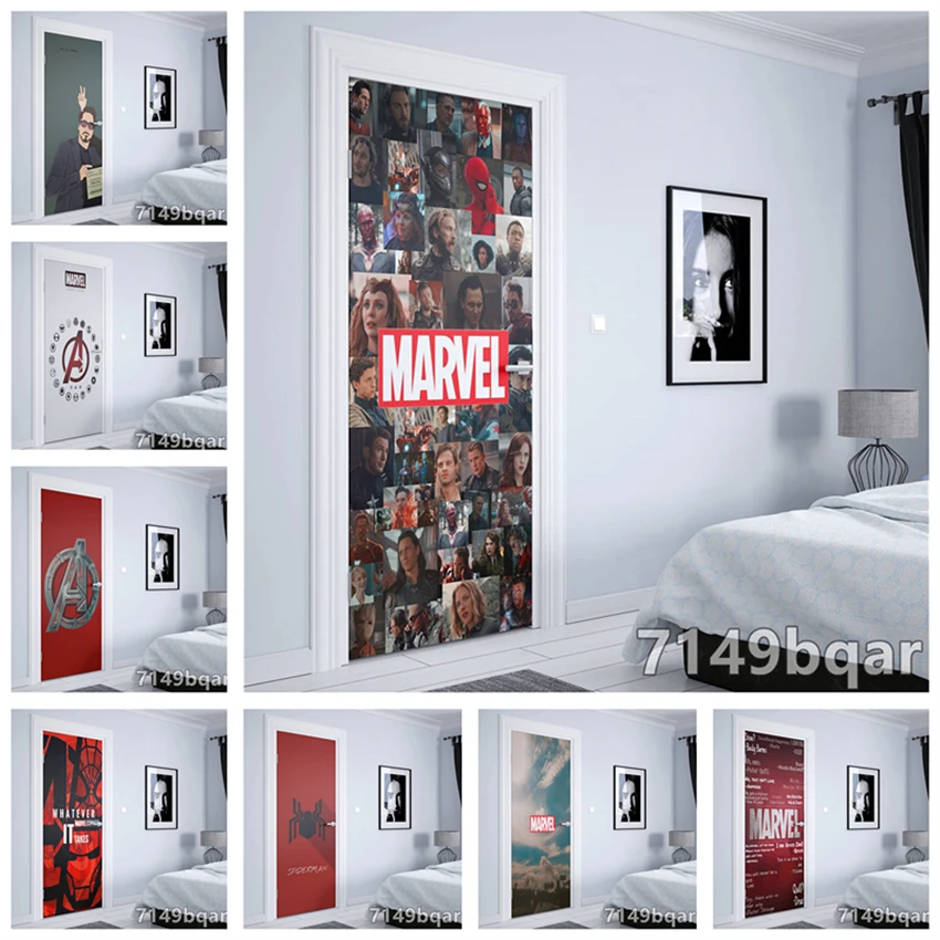 

The Avengers logo pvc self-adhesive removable Marvel superhero movie door stickers posters home art decoration door stickers