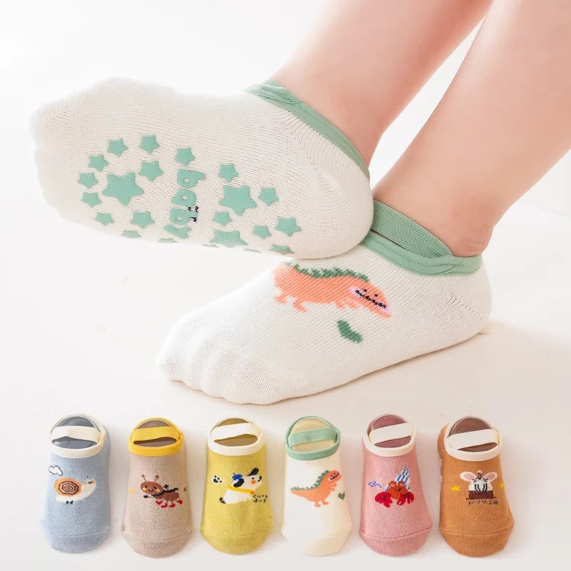 Calcetines antideslizantes para bebés recién nacidos de 0 a 3 años, calcetines bonitos con dibujos animados para niños pequeños, calcetines náuticos para niños y niñas, accesorios de algodón Unisex para niños